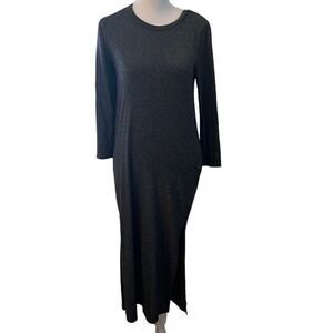 Divided azS marbled grey LS bodycon maxi dress GUC